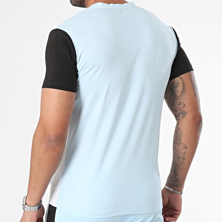 Zayne Paris  - Set di maglietta e pantaloncini da jogging a righe blu chiaro
