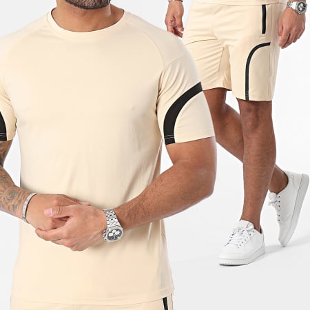 Zayne Paris  - Set di maglietta e pantaloncini da jogging beige