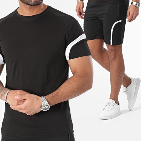 Zayne Paris  - Ensemble Tee Shirt Et Short Jogging Noir