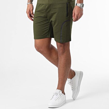 Zayne Paris  - Set di maglietta e pantaloncini da jogging verde cachi