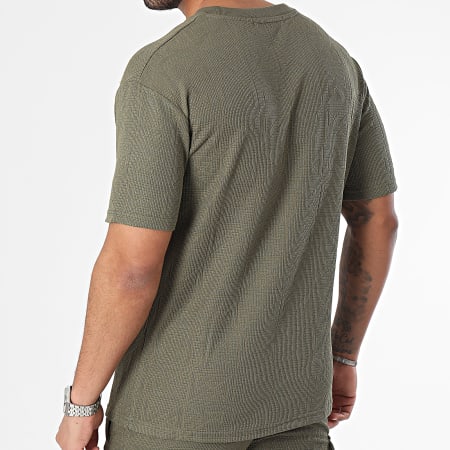 Zayne Paris  - Tee Shirt Et Short Cargo Vert Kaki