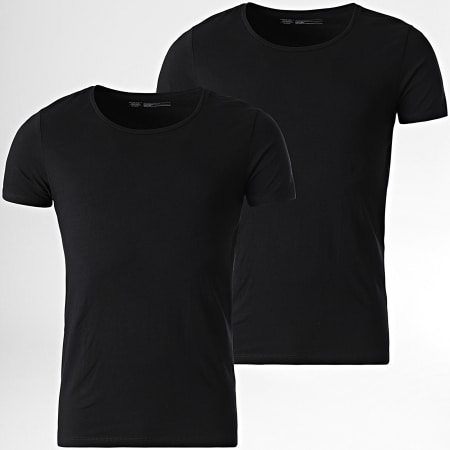 Petrol Industries - Juego De 2 Camisetas Slim Rlycra Negro