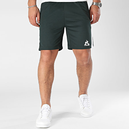Le Coq Sportif - Pantaloncini da jogging 2410230 Verde scuro Bianco