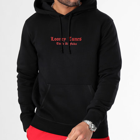 Looney Tunes - Sweat Capuche Angry Taz Noir Rouge