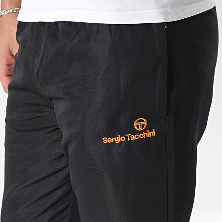 Sergio Tacchini - Carson 021 Slim Jogging Pants 39171 Negro Logo Naranja