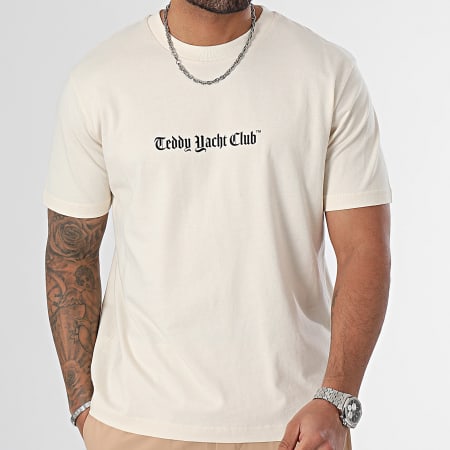 Teddy Yacht Club - Camiseta Oversize Large Art Series Goteo Blanco Y Negro Beige