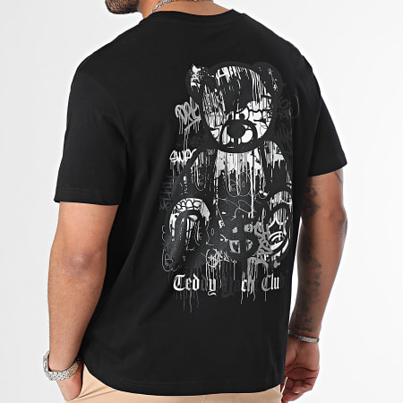 Teddy Yacht Club - Camiseta Oversize Large Art Series Dripping Black And White Negro