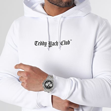 Teddy Yacht Club - Felpa con cappuccio in bianco e nero Art Series Dripping White