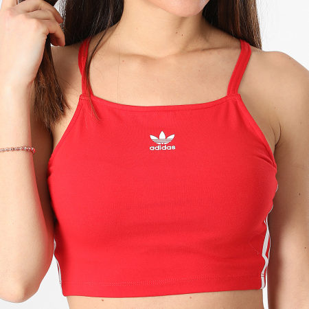 Adidas Originals - Débardeur Femme 3 Stripes Crop IN8379 Rouge