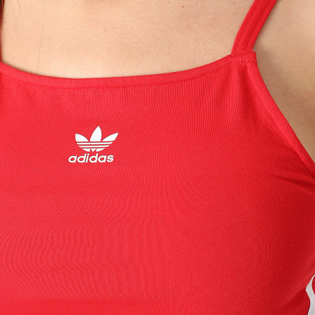 Adidas Originals - Camiseta de tirantes 3 rayas para mujer IN8379 Rojo