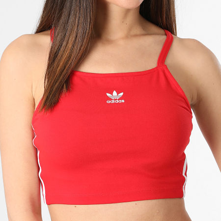 Adidas Originals - Camiseta de tirantes 3 rayas para mujer IN8379 Rojo