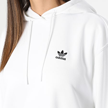 Adidas Originals - Felpa con cappuccio Trefoil da donna IP0586 Bianco