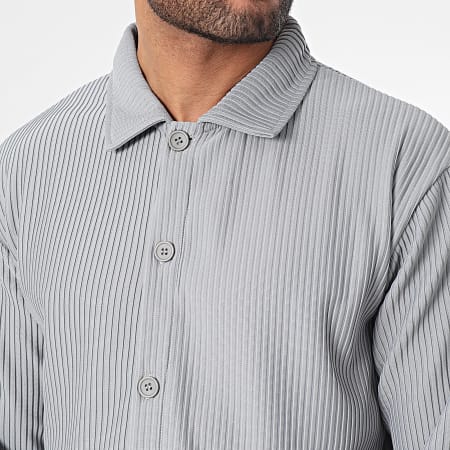 Ikao - Conjunto gris de camisa de manga larga y pantalón