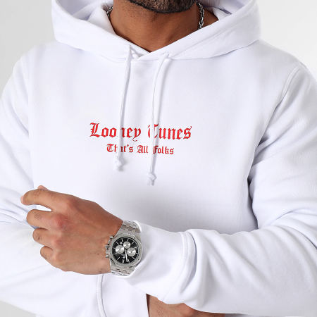 Looney Tunes - Sweat Capuche Angry Taz Blanc Rouge