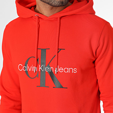 Calvin Klein - Felpa con cappuccio 0805 Rosso