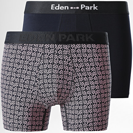 Eden Park - Set di 2 boxer EP1221H35P2 blu navy rosa