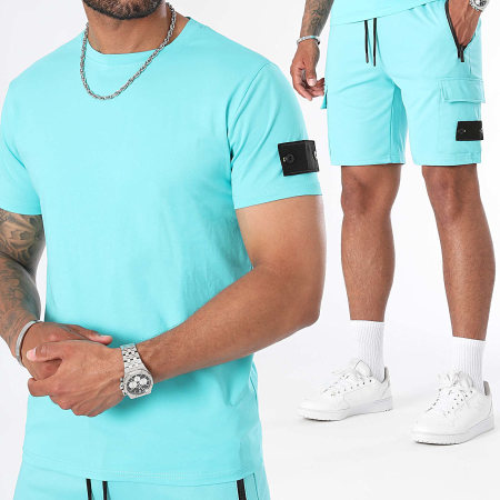 LBO - 0166 Lichtblauw T-shirt en joggingshortset