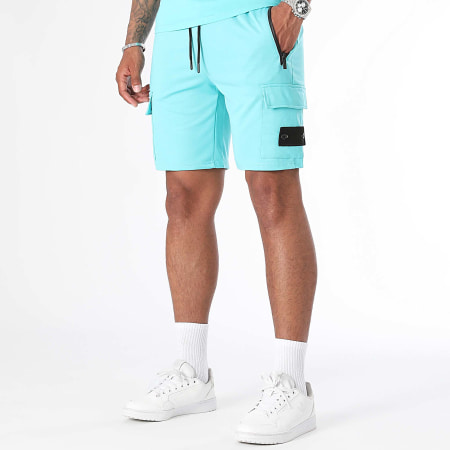 LBO - Ensemble Tee Shirt Et Short Jogging 0166 Bleu Clair