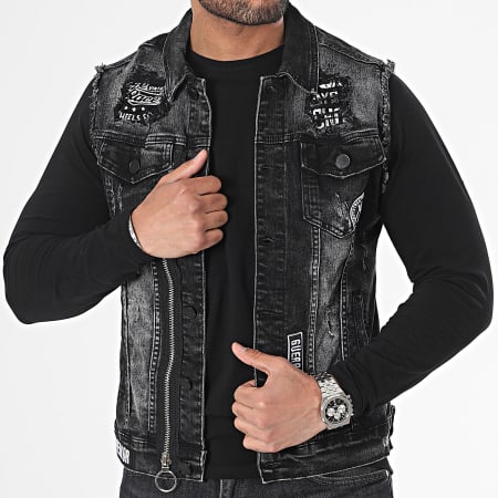 Gilet En Jean Sans Manches Homme - Style Vintage Déchiré, Mode Motard Décontracté