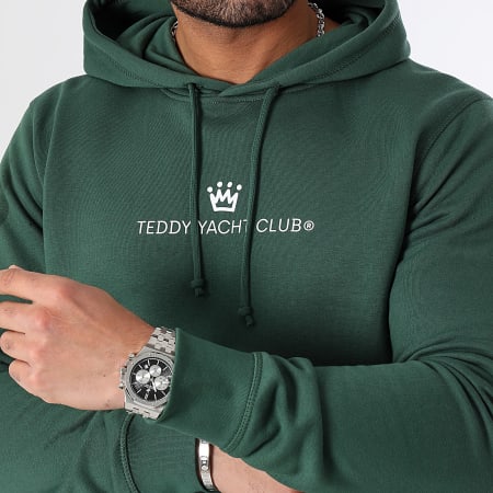 Teddy Yacht Club - Sweat Capuche Half Street Couture Vert Bouteille