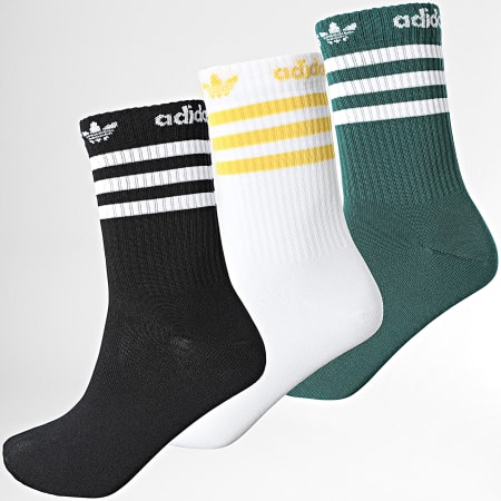 Adidas Originals 3 paia di calzini IU2681 Nero Bianco Verde Ryses