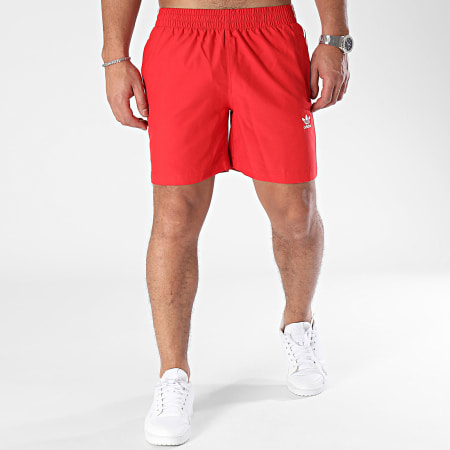 Adidas Originals - Shorts de baño Originals 3 rayas IT8654 Rojo