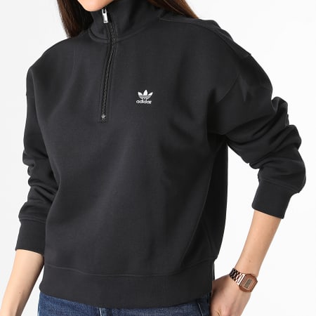 Adidas Originals - Sudadera con cremallera de cuello alto para mujer IU2711 Negro
