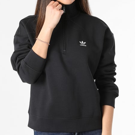 Adidas Originals - Sudadera con cremallera de cuello alto para mujer IU2711 Negro