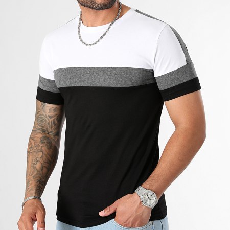 LBO - Camiseta Tricolore 3316 Negro Blanco Gris Antracita