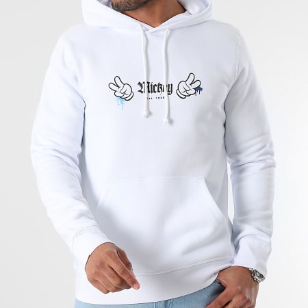 Mickey - Sweat Capuche Mickey Front Hand Los Angeles Blanc