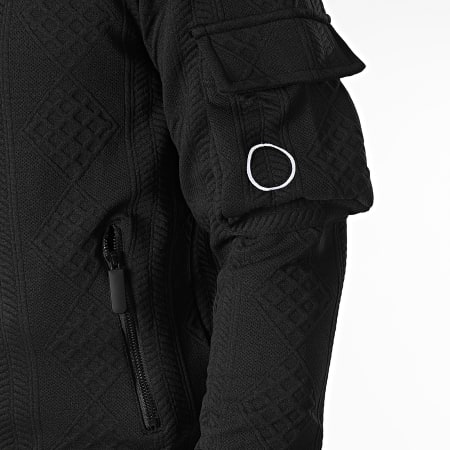 MTX - Set di pantaloni cargo e felpa con cappuccio con zip nera