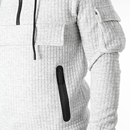 MTX - Conjunto de sudadera gris con capucha y pantalón cargo