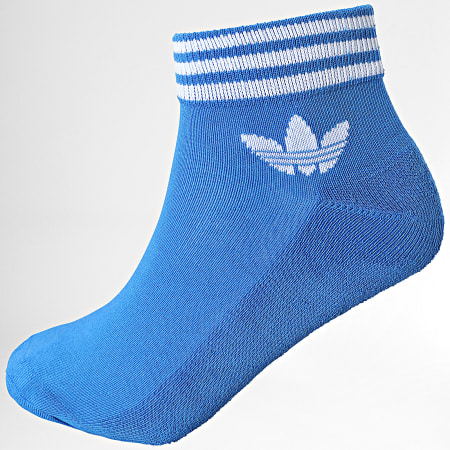 Adidas Originals - Lote de 3 pares de calcetines Trefoil IU2662 Blanco Azul Real