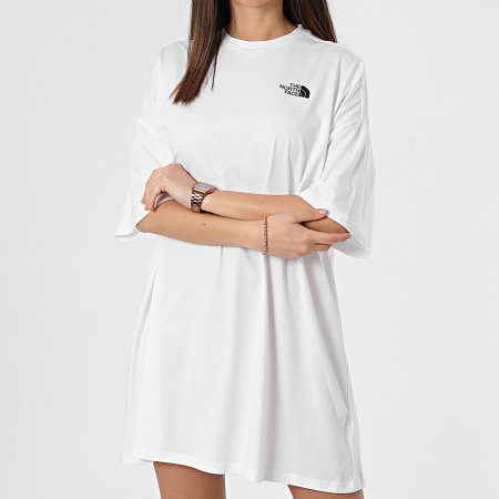 The North Face - Vestido camisero Essential Tee de mujer A87NF Blanco
