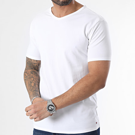 Tommy Hilfiger - Lot De 3 Tee Shirts Col V Premium Essentials 3137 Blanc