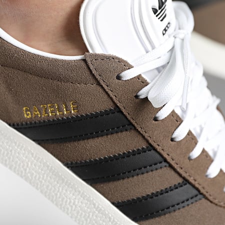 Adidas Originals - Gazelle ID3190 Earth Strata Core Black Gold Metallic Sneakers