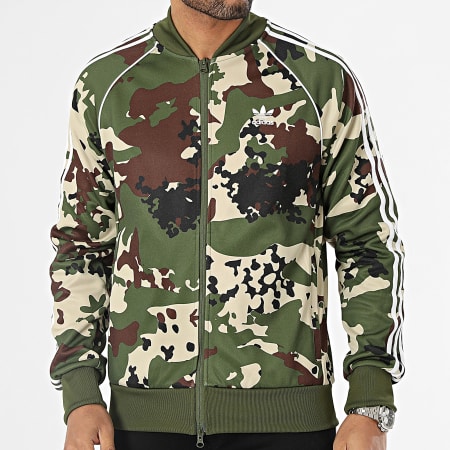 Adidas Originals - Camo Stripe Rits Jas IS0252 Khaki Groen Camouflage