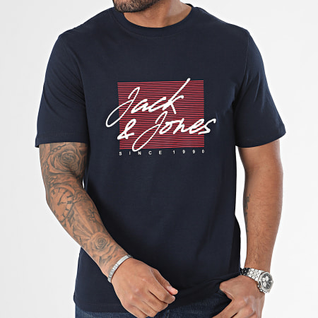 Jack And Jones - Tee Shirt Zuri Bleu Marine