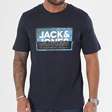 Jack And Jones - Tee Shirt Logan Bleu Marine