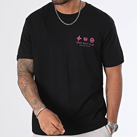 Teddy Yacht Club - Tee Shirt Oversize Large Atelier De Couture Noir Rose