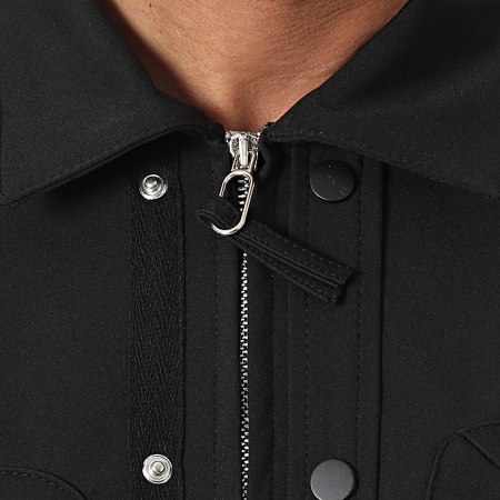2Y Premium - Conjunto de chaqueta negra con cremallera y pantalón cargo