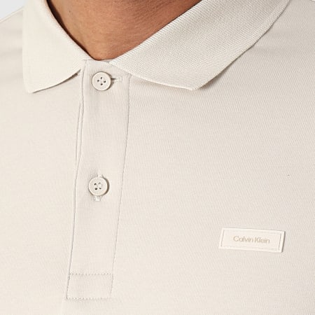 Calvin Klein - Polo Manches Courtes Slim Smooth Cotton 1657 Beige