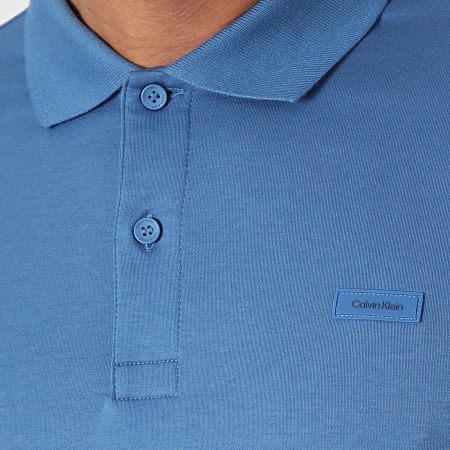 Calvin Klein - Polo Manches Courtes Slim Smooth Cotton 1657 Bleu Roi