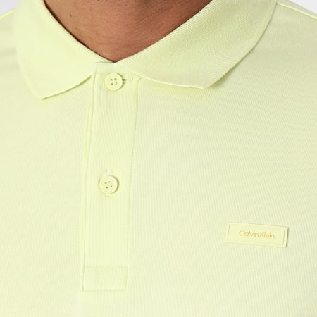 Calvin Klein - Polo Slim in cotone liscio a maniche corte 1657 giallo