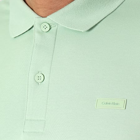 Calvin Klein - Polo Manches Courtes Slim Smooth Cotton 1657 Vert Clair