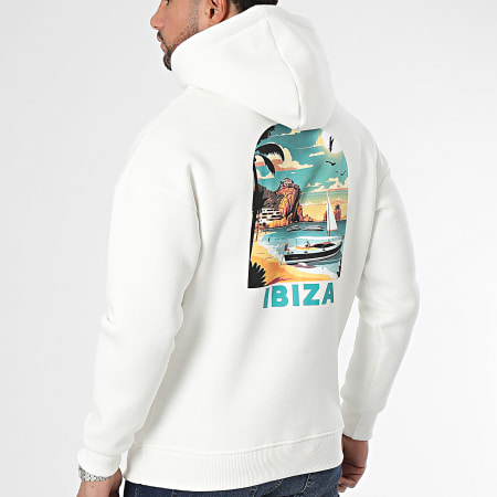 Ikao - Felpa con cappuccio Ibiza Vibes Bianco