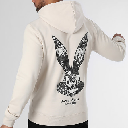 Sweat Capuche Bugs Bunny Graffiti Black And White Beige