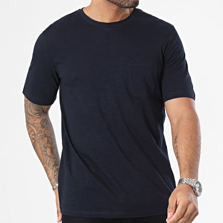 Produkt - Hendrick Pocket Camiseta Azul marino jaspeado