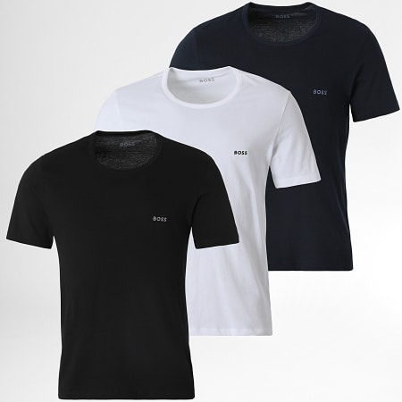 BOSS - Lot De 3 Tee Shirts Slim 50509255 Noir Blanc Bleu Marine