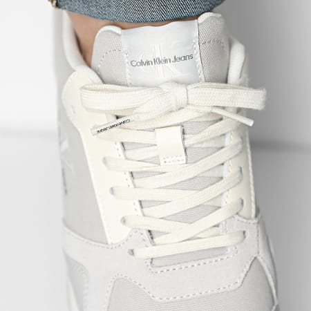 Calvin Klein - Retro Runner Low Mix 0908 Creamy White Oyster Mushroom Fiery Red Sneakers